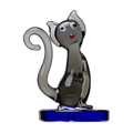 Human Grade Cat Carb Cap, smoke glass with blue base