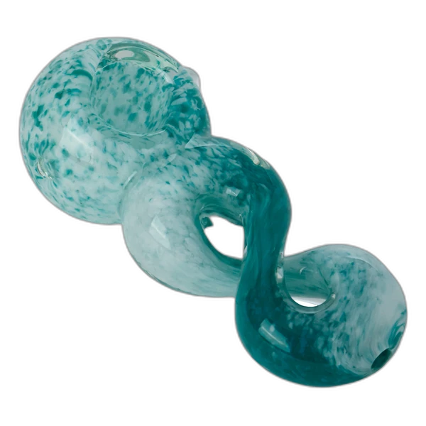 Human Grade GenoPype Hand Pipe in White And Teal