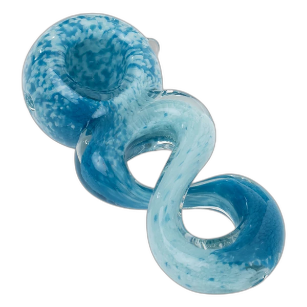 Human Grade GenoPype Hand Pipe in White And Blue