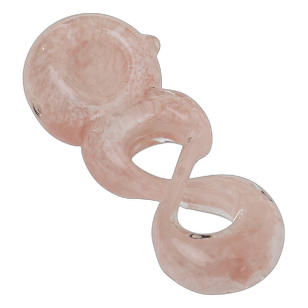 Human Grade GenoPype Hand Pipe in White And Coral