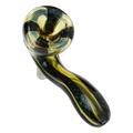 Human Grade Lotus Sherlock Hand Pipe in Silver Fumed Green Dichro