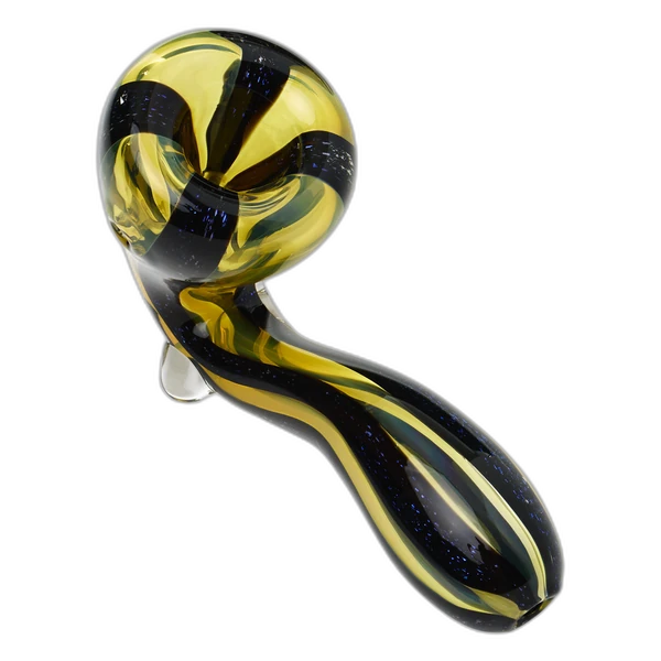 Human Grade Lotus Sherlock Hand Pipe in Silver Fumed Blue Dichro