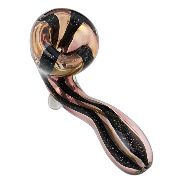 Human Grade Lotus Sherlock Hand Pipe in Gold Fumed Gold Dichro