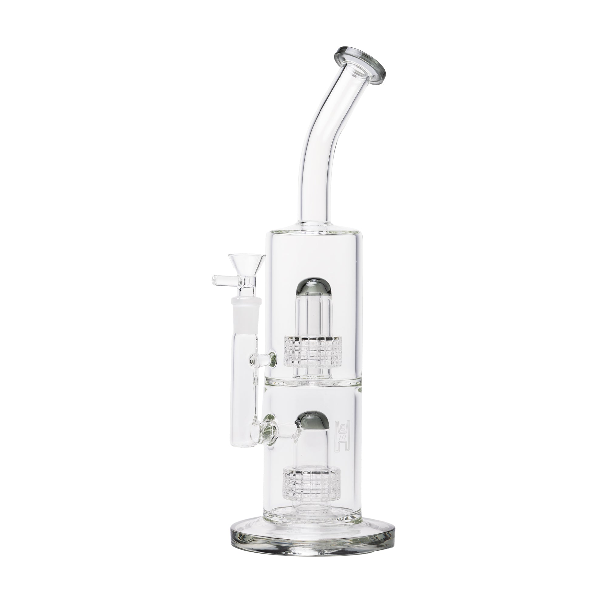 Human Grade Morpheus Water Pipe – 12" borosilicate glass water pipe with dual matrix percolators