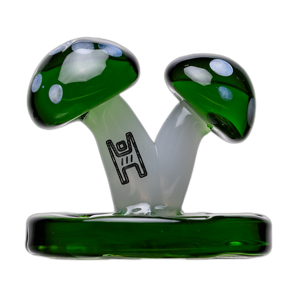Human Grade Mushroom Carb Cap in green with a green base