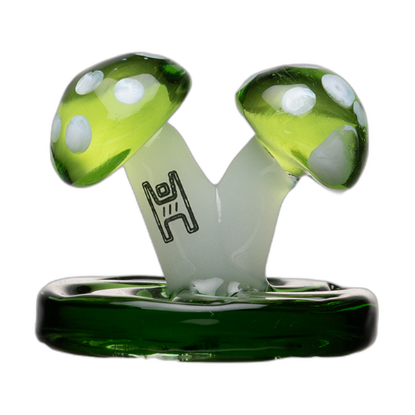 Human Grade Mushroom Carb Cap in matrix green with a green base