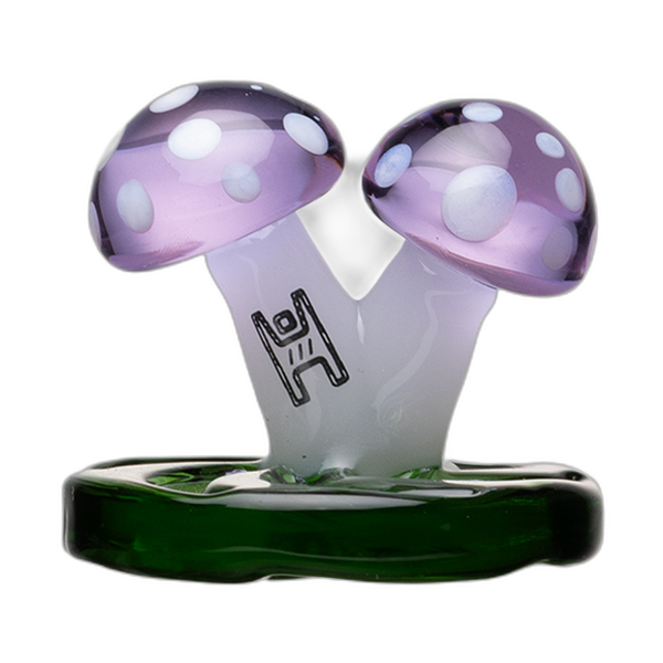 Human Grade Mushroom Carb Cap in purple with a green base