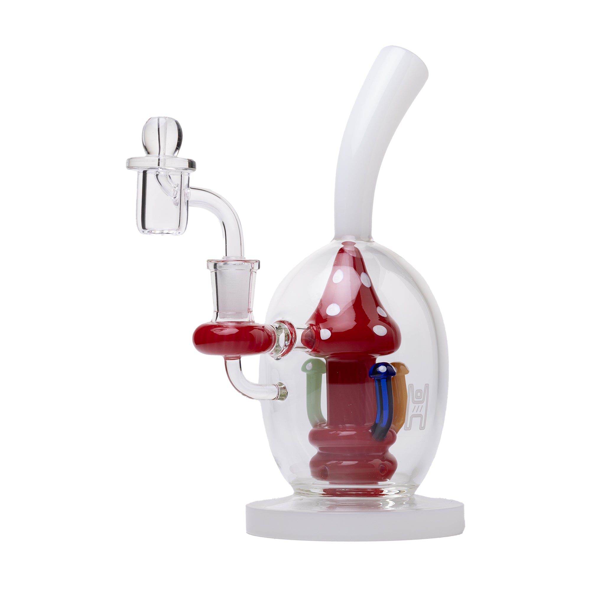 Human Grade Mushroom Globe Dab Rig – 8.75" borosilicate glass dab rig with mushroom perc