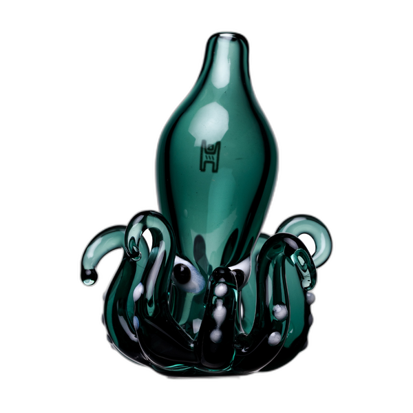 Human Grade Octopus Carb Cap, lake green glass