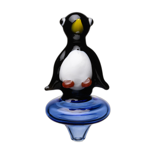 Human Grade Penguin Carb Cap in black with a blue base