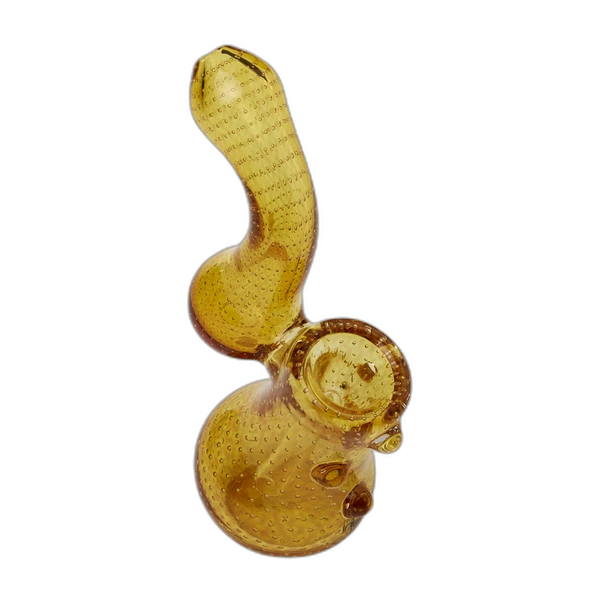 Human Grade Sherlock Bubbler 2, in Bubble Trap Yellow Gold Fumed