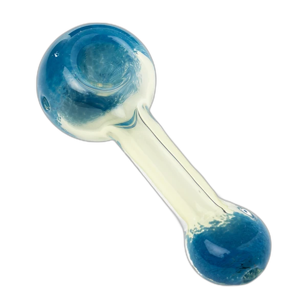 Human Grade Spoon Pipe Model D, in Blue Frit