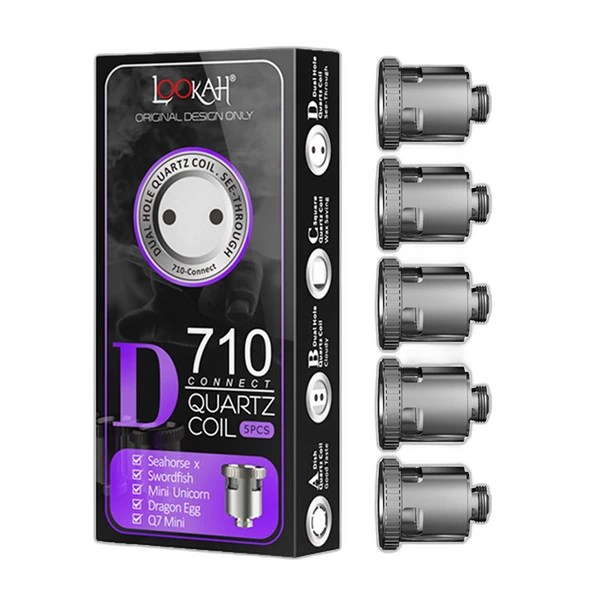 Lookah 710 Quartz Coils – Dual Hole Quartz - See-Through