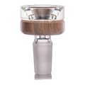 MJ Arsenal Alpine Series Bowl – 14mm glass flower bowl with milled black walnut wood accent