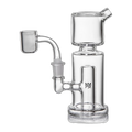 MJ Arsenal Column Mini Dab Rig – clear 5" borosilicate mini dab rig with 10mm quartz banger