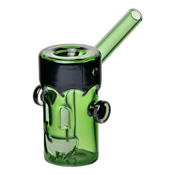 MJ Arsenal Frankenbubbler – green monster glass bubbler with glow-in-the-dark face