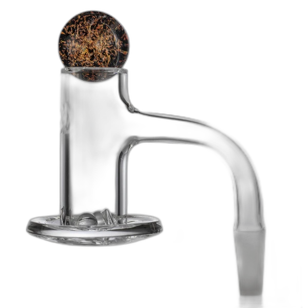 MJ Arsenal Full Weld Quartz Terp Blender – 10mm blender banger with marble cap and terp pearls