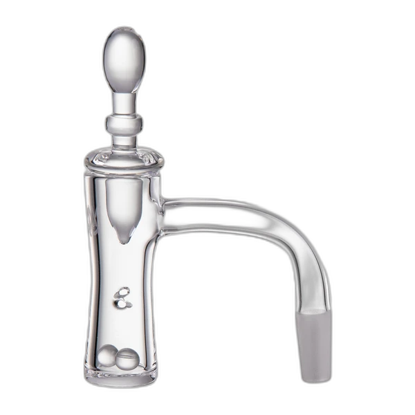 MJ Arsenal Hourglass Banger – full weld quartz banger with tapered chamber, spinner cap and terp pearls