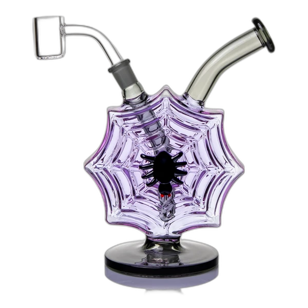 MJ Arsenal Nightcrawler Dab Rig – full-color spiderweb mini dab rig with 10mm quartz banger