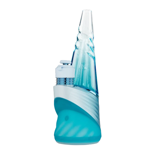Side view of the Puffco Peak Pro 3DXL Glacier limited edition with blue gradient glass