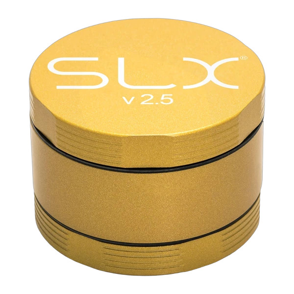 SLX V2.5 ceramic coat grinder in yellow gold, closed, front view
